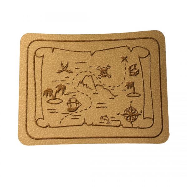 Kunstleder Patch mit Schatzkarte Pirat