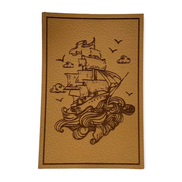 Kunstleder Patch Segelschiff