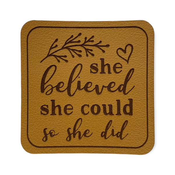 Kunstleder Patch she believed she could so she did