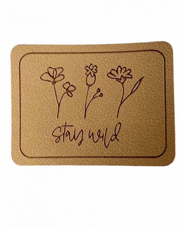 Kunstleder Patch mit stay wild