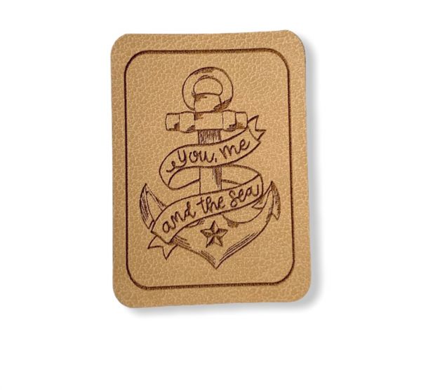 Kunstleder Patch mit you, me and the sea