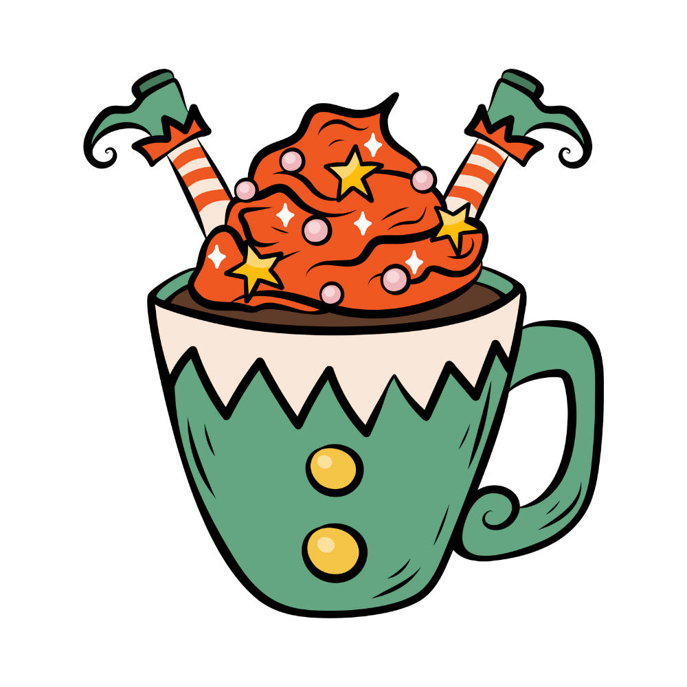 Bügelbild Elfe im Kakao