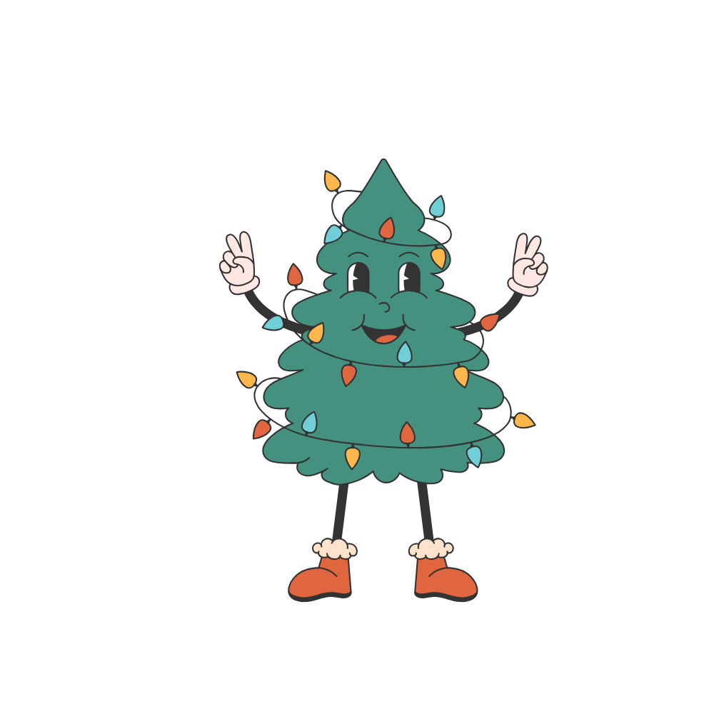 Bügelbild Happy Christmas Tree