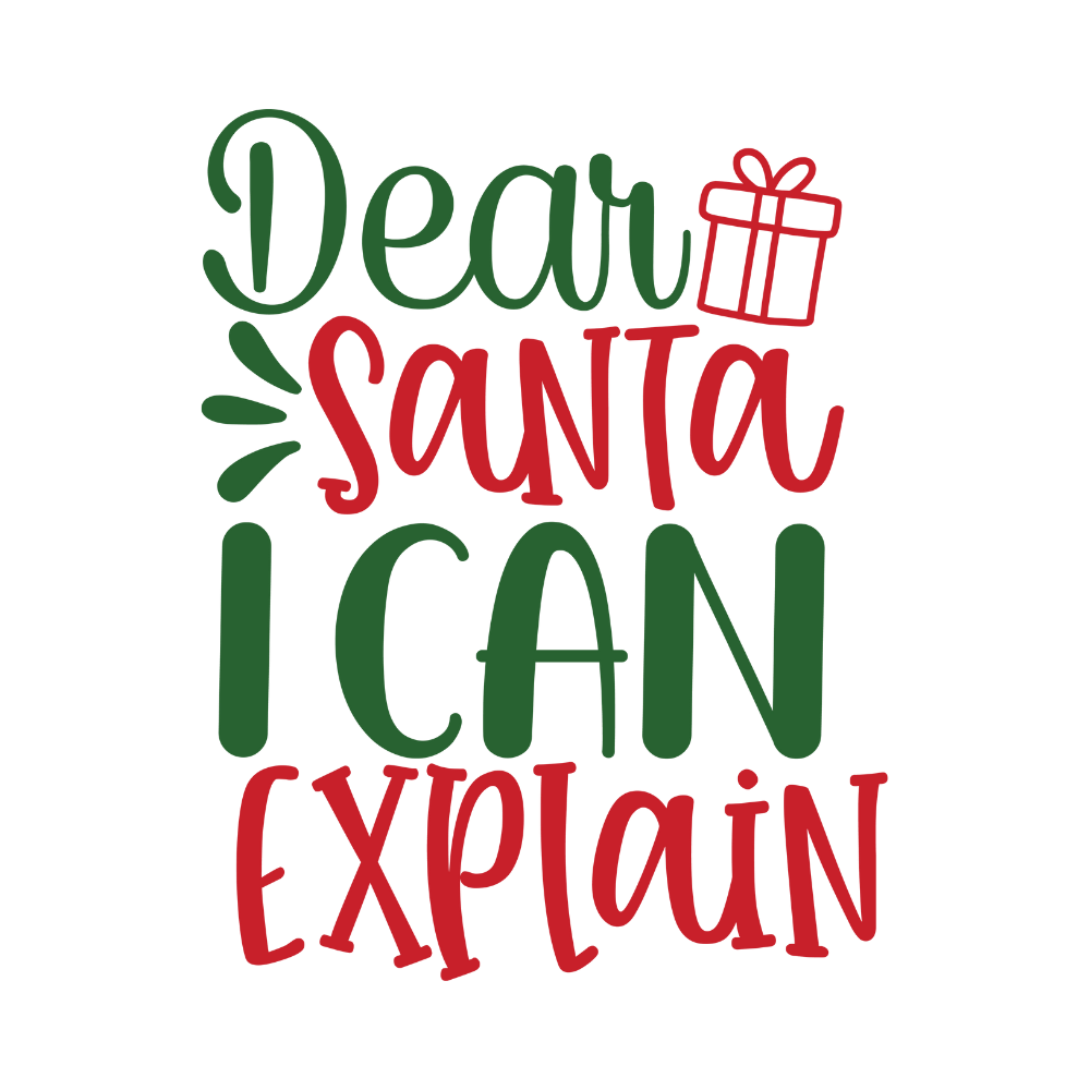 Bügelbild Dear santa I can explain