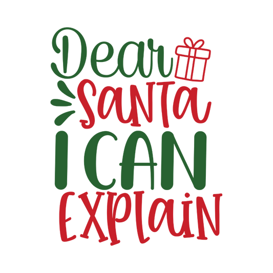 Bügelbild Dear santa I can explain