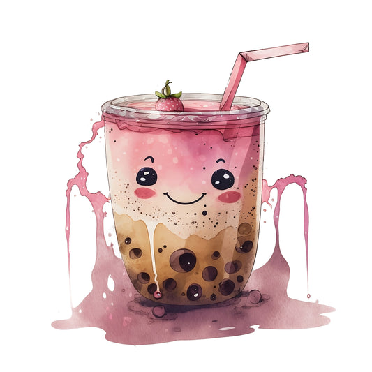 Bügelbild Bubble Tea Rosa