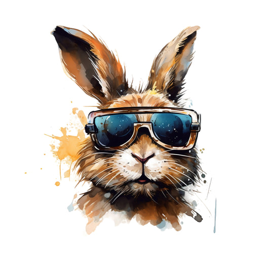 Bügelbild Cooler Hase