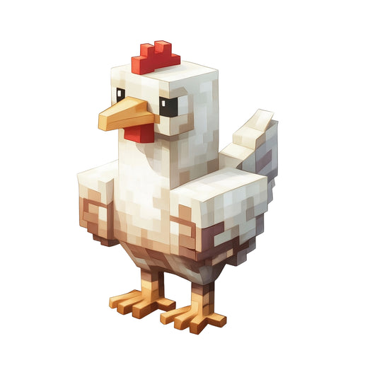 Bügelbild Block Huhn