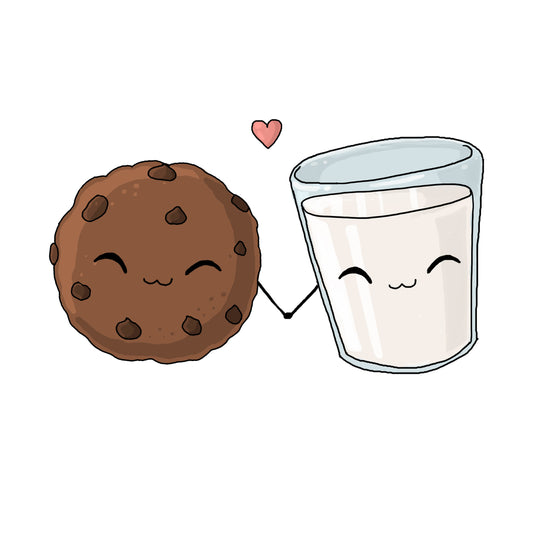 Bügelbild Milch und Keks