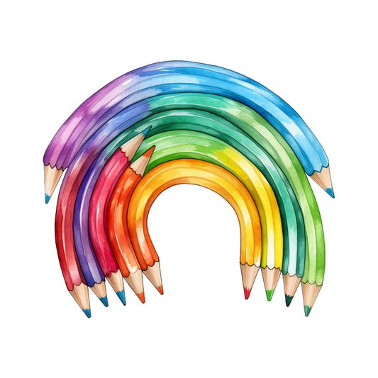 Bügelbild Regenbogenstifte
