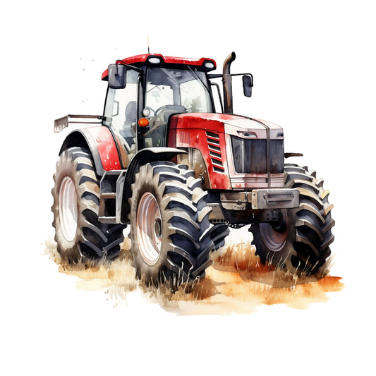 Bügelbild Traktor Rot