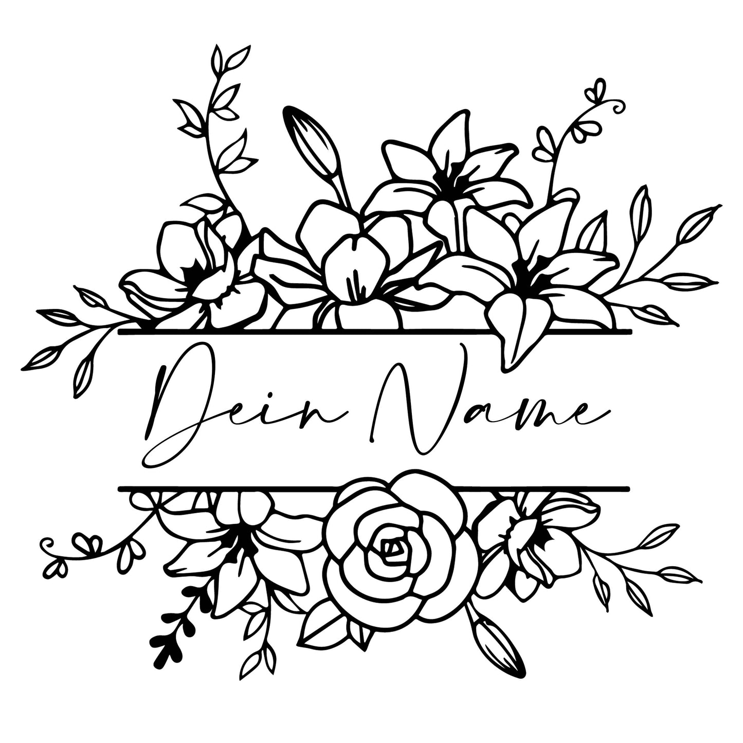 Bügelbild Blumen personalisiert