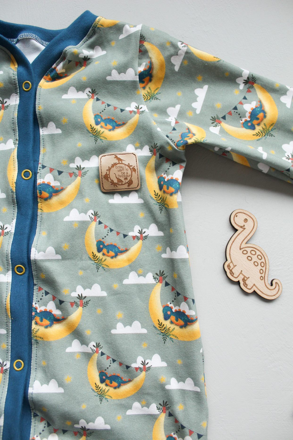 Kunstleder Patch mit I want to be a dinosaur