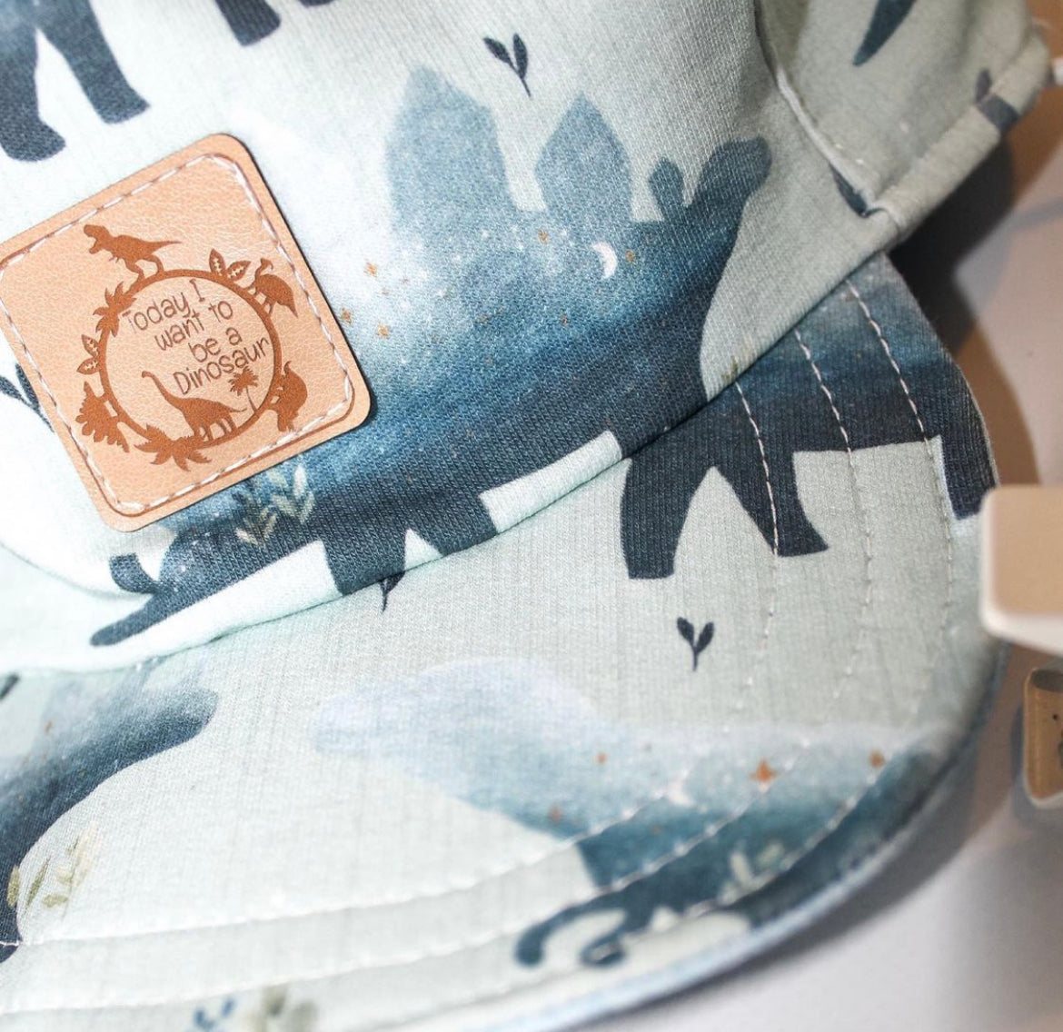 Kunstleder Patch mit I want to be a dinosaur