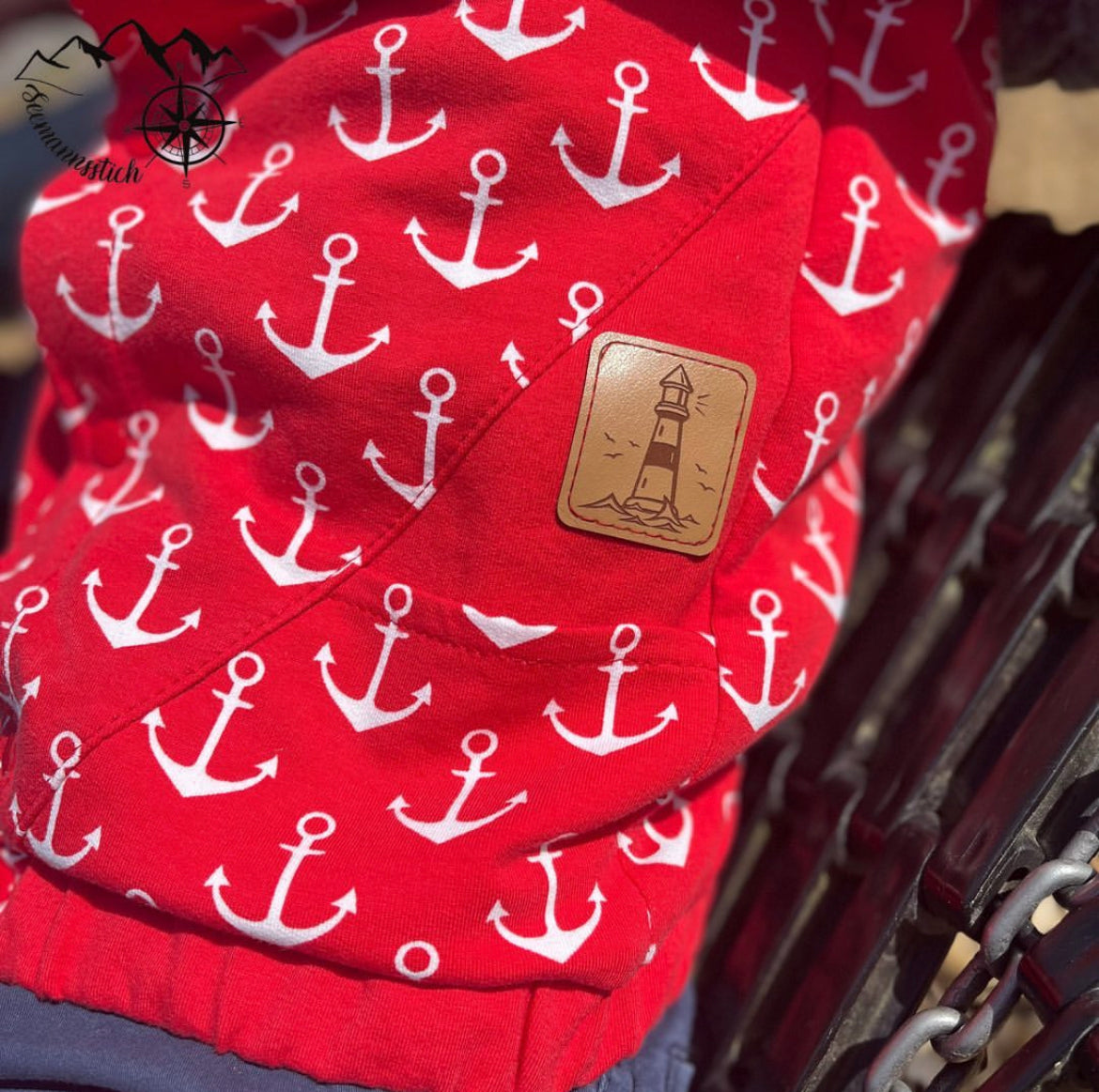 Kunstleder Patch Leuchtturm