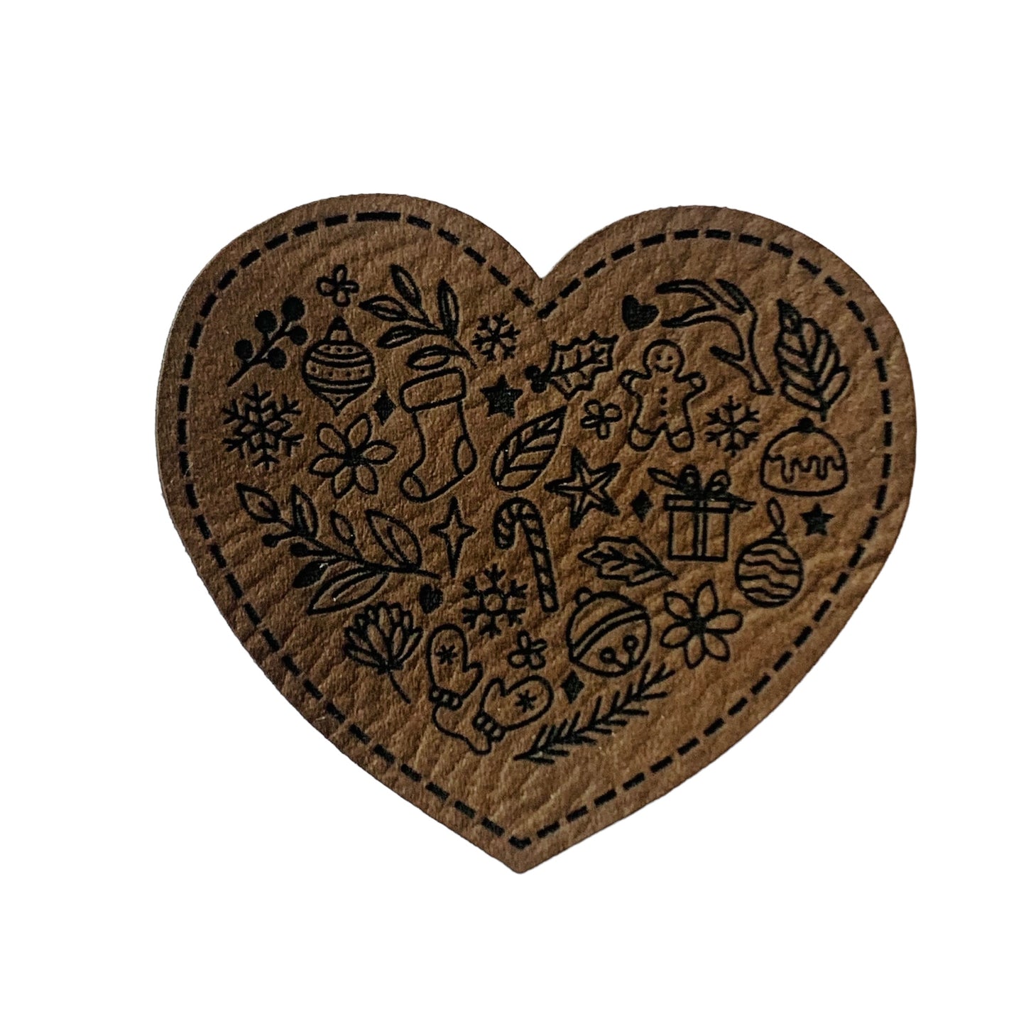 Kunstleder Patch Winter Weihnachten Herz