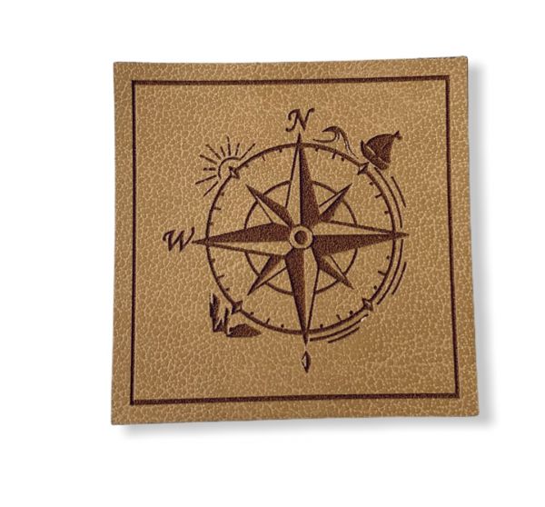 Kunstleder Patch mit Kompass Reise