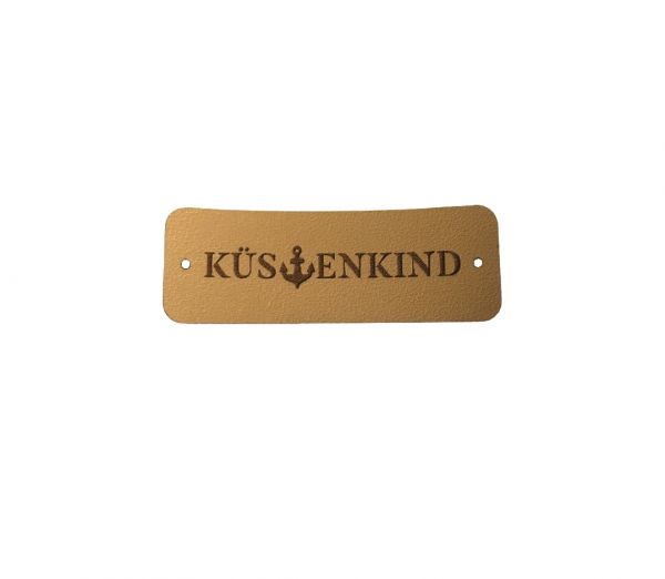 Kunstleder Patch mit Küsenkind Küste Meer