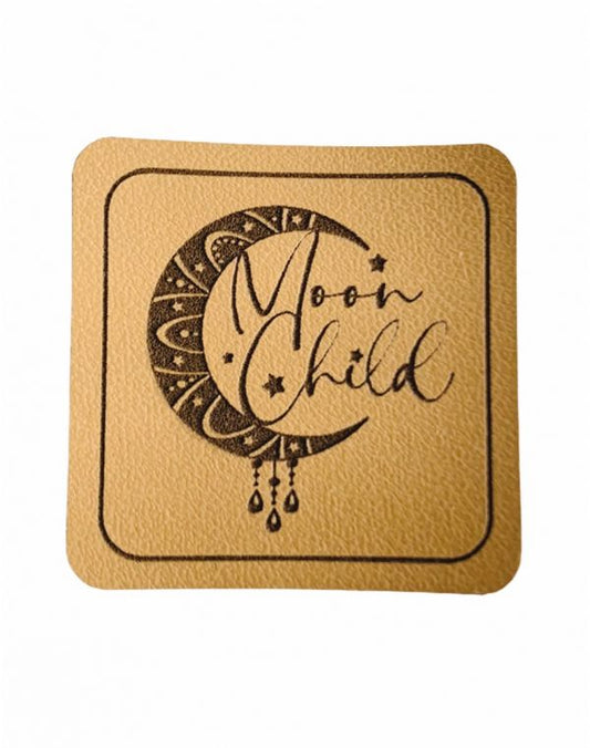 Kunstleder Patch mit Moon Child