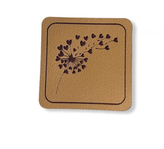 Kunstleder Patch mit Pusteblume Herzen