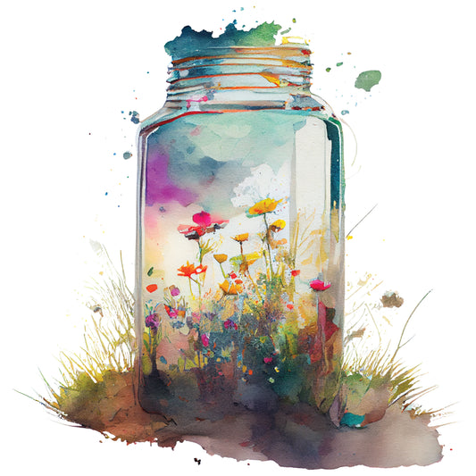Bügelbild Wildflowersbottle 2