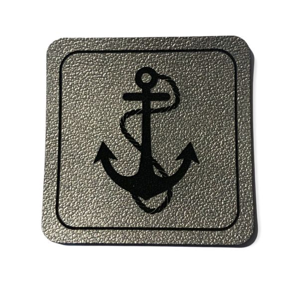 Kunstleder Patch Anker silber