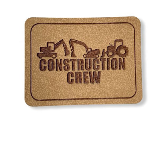 Kunstleder Patch mit Construction Crew