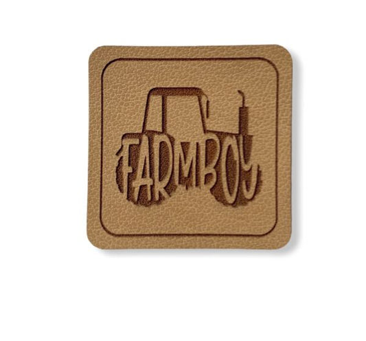 Kunstleder Patch mit Traktor Farm Boy