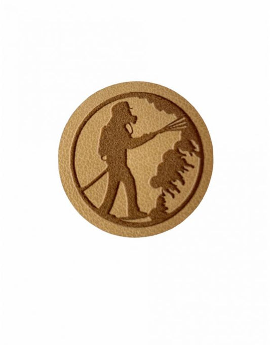 Kunstleder Patch mit Feuerwehrmann