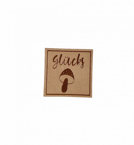 Kunstleder Patch Glücks Pilz