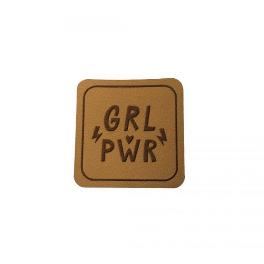 Kunstleder Patch mit GRL Power Girl