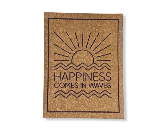 Kunstleder Patch mit Happiness comes in waves