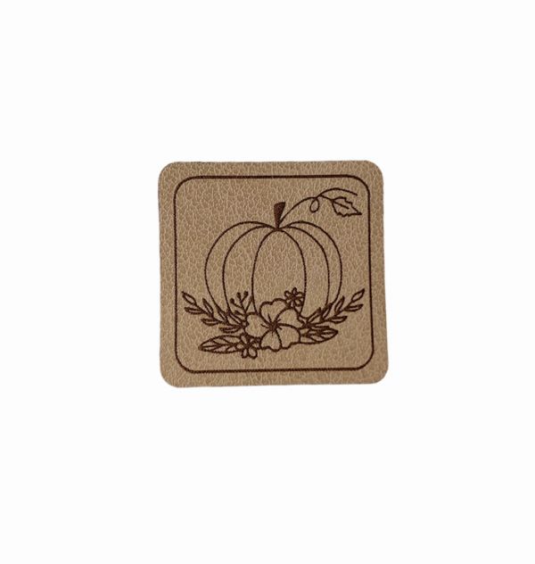 Kunstleder Patch mit Kürbis