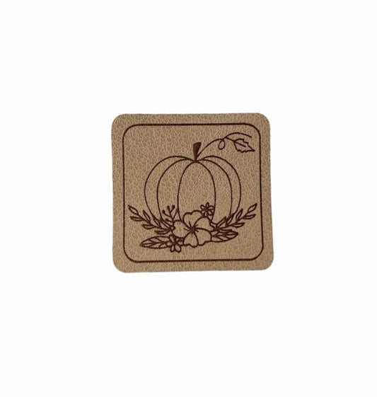 Kunstleder Patch mit Kürbis