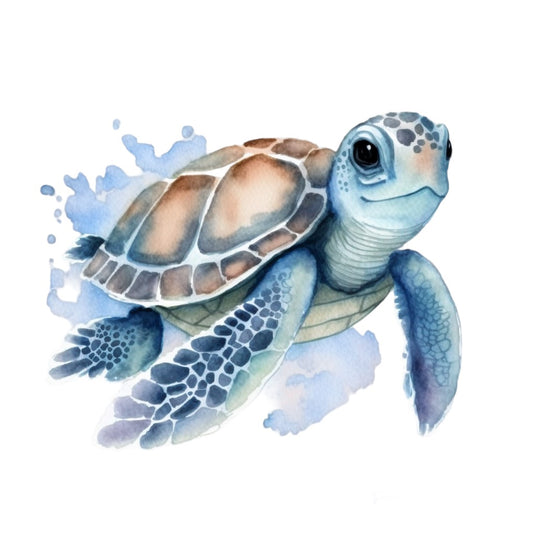 Bügelbild Blaue Schildkröte