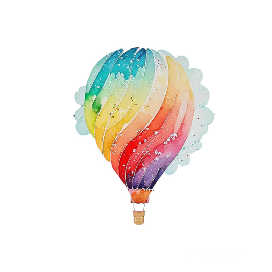 Bügelbild Rainbow Hot Air Ballon
