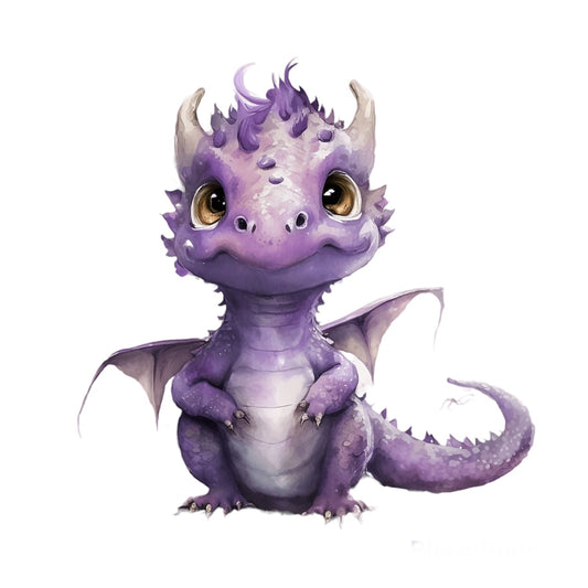 Bügelbild Babydrache Lila