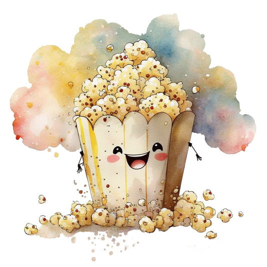 Bügelbild Happy Popcorn