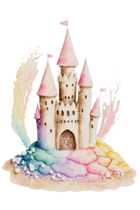 Bügelbild Pastell Schloss