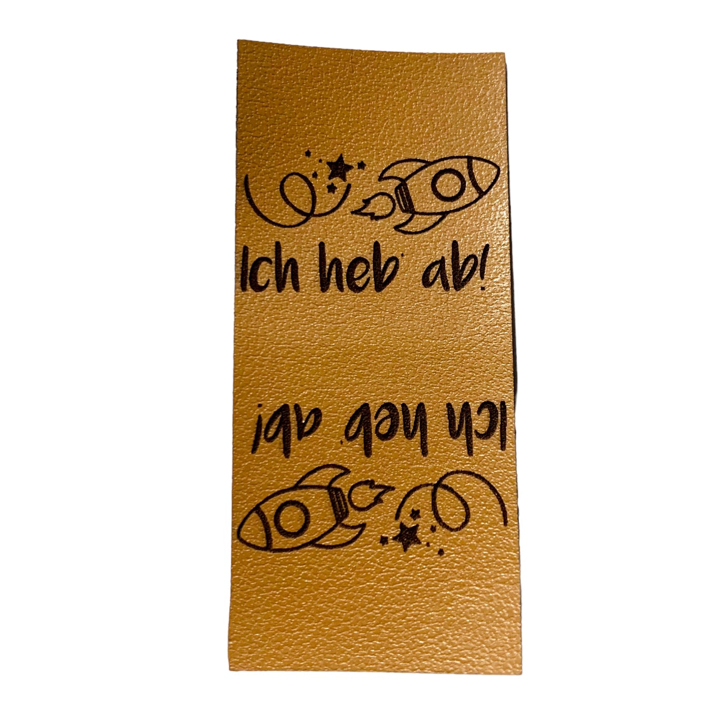 Kunstleder Patch Knicklabel Ich heb ab