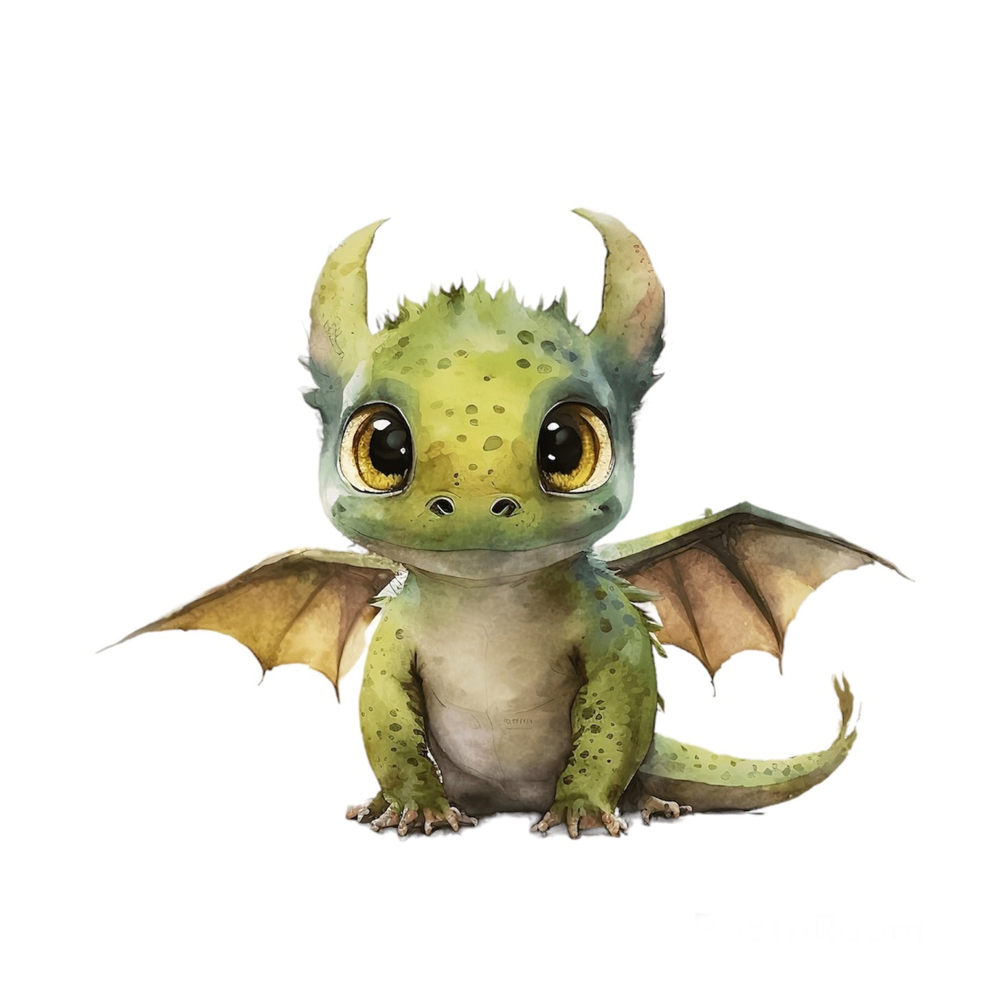 Bügelbild Babydrache Grün