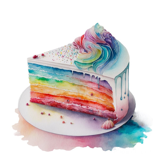 Bügelbild Rainbow Cake