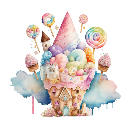 Bügelbild Candy Castle