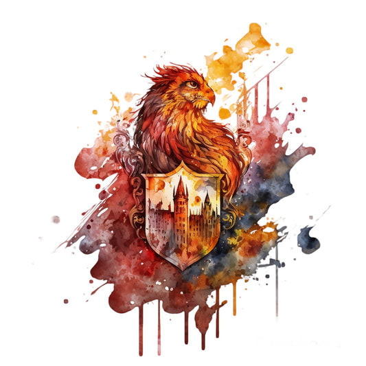 Bügelbild Phoenix Rot