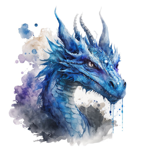 Bügelbild Blauer Drache