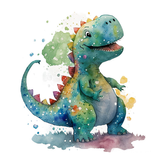 Bügelbild Glücklicher Dino