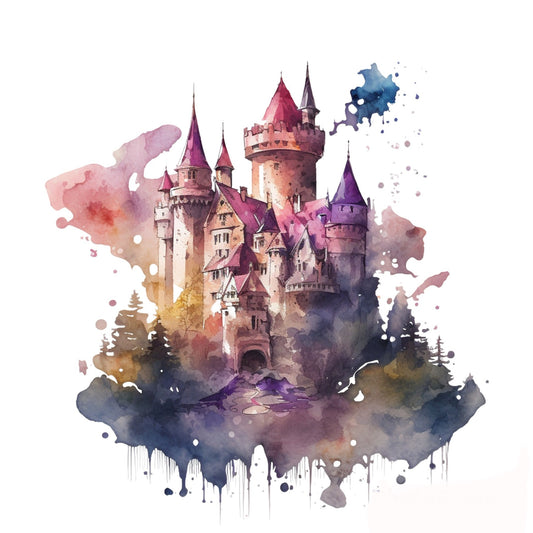 Bügelbild Prinzessin Schloss