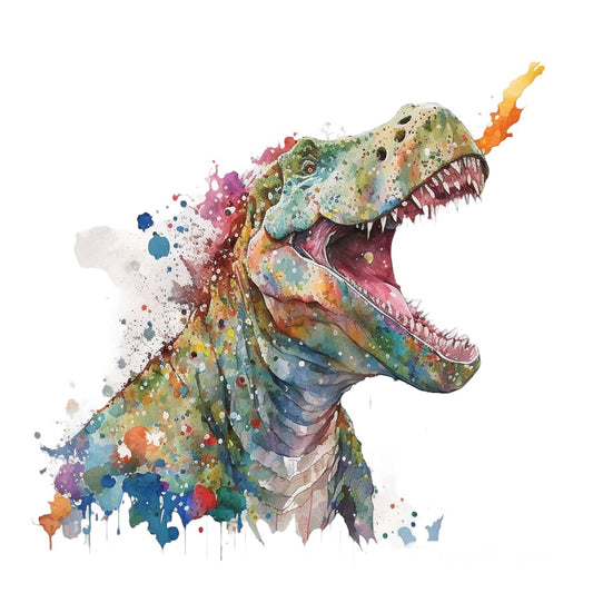 Bügelbild T-Rex Watercolor