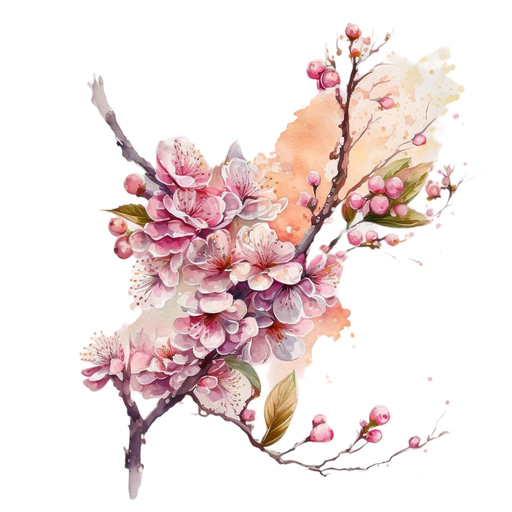 Bügelbild Kirschblüten