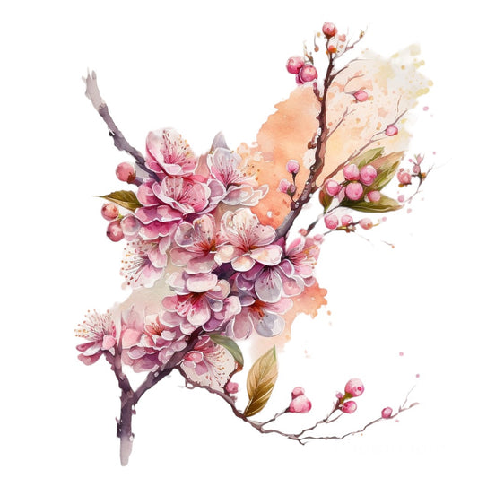 Bügelbild Kirschblüten